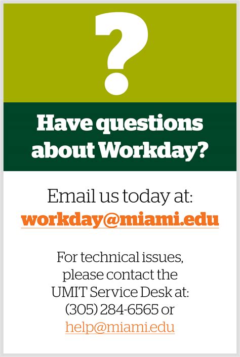 Organization Assignments represent the organizations in Workday to which a worker has been assigned. Manager, HR Roles, Finance Roles: N/A: ... University of Miami Coral Gables, FL 33124 305-284-2211. University of Miami. Coral Gables, FL 33124; 305-284-2211 305-284-2211; Resources. About UM .... 