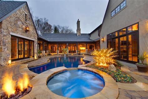 U shaped house plans with courtyard pool. Apr 12, 2019 - Explore Health & Happiness's board "U shaped house plans", followed by 493 people on Pinterest. See more ideas about house plans, u shaped houses, u shaped house plans. 