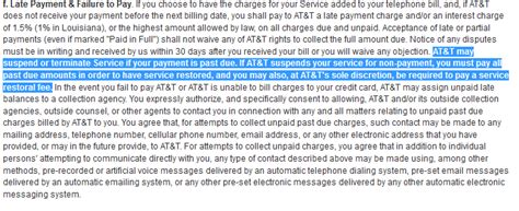 If payment is not received by April 2X, 2012 your AT&T