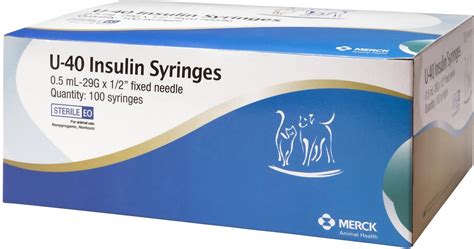 U-40 insulin syringes walmart. Lente (U-40 porcine insulin zinc suspension; Vetsulin, Merck Animal Health) is an intermediate-acting insulin commonly used by the Task Force in dogs. It is FDA approved for use in dogs and cats. It has a close to 12 hr duration of action in most dogs and is useful for minimizing postprandial hyperglycemia. Glargine (U-100 human recombinant ... 