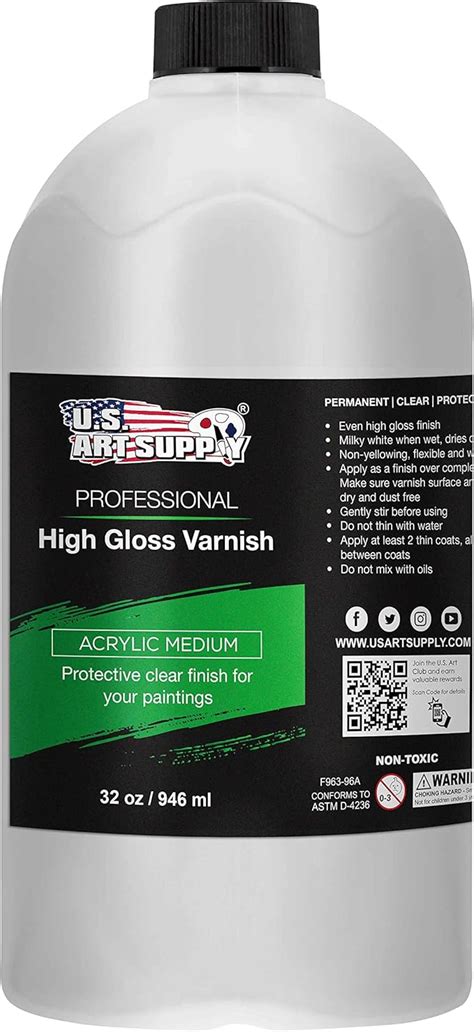 U.S. Art Supply 32 oz High Gloss Varnish for Acrylic … - balustradellc