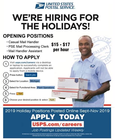 U.S. Postal Service looking to hire more workers before the holiday season