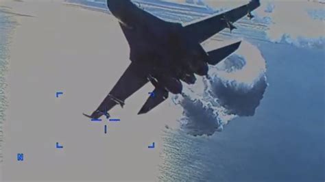 U.S. military releases footage it says is of encounter between Russian fighter jet and American drone over Black Sea