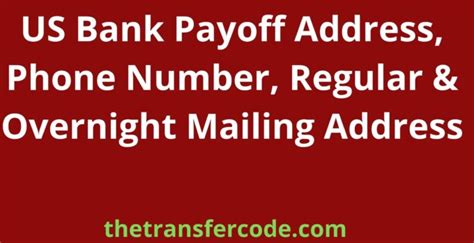 U.s. bank payoff overnight address. Things To Know About U.s. bank payoff overnight address. 