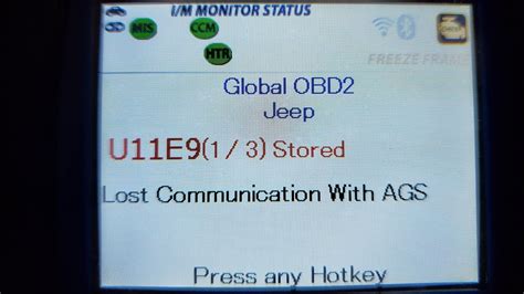 U11e9 Lost Communication With Ags ebook download or read
