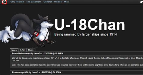 U18chan rs. U-18Chan is a mature furry image board. ( http://en.wikifur.com/wiki/U-18Chan) The official U-18Chan Mascot was drawn by SpazzyKoneko and then … 