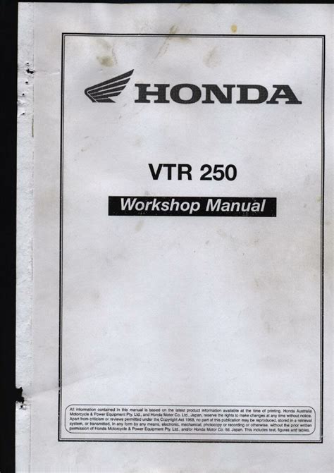 U61kv000 used 1988 honda vtr250 service manual. - Vw air cooled haynes repair manual.