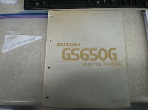 U99000 85700 0e3 1981 1982 suzuki gs650g manuale di servizio. - Wat wilde ik ook weer zeggen.