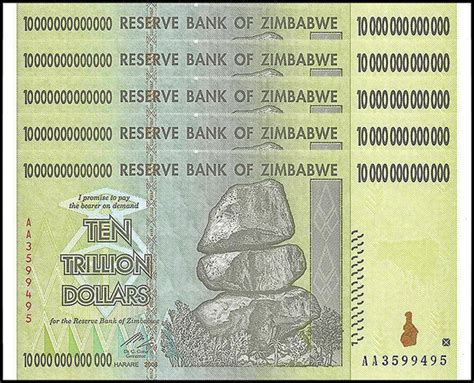 Uang Kuno Zimbabwe 10 Trillion Dollars th 2008 - balustradellc