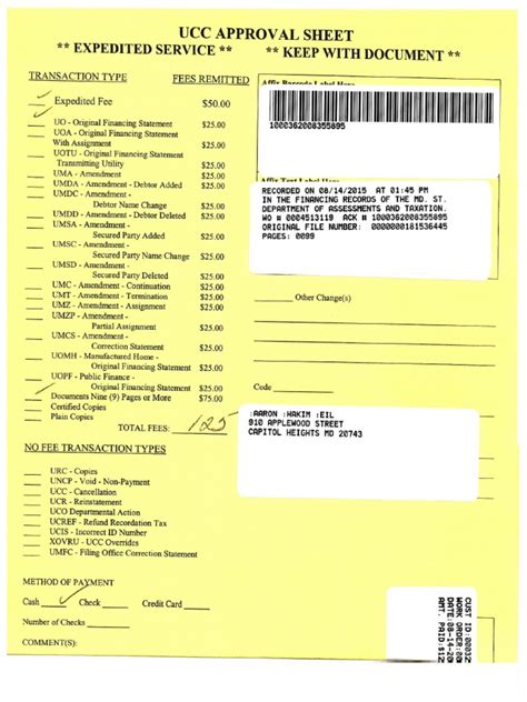 UCC Filing Statements - Maryland Department of Assessments …