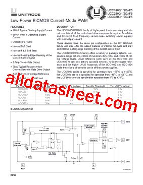 UCC3800 data sheet, product information and support