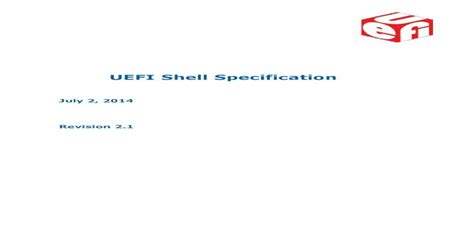 UEFI Shell Specification - Unified …