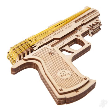 UGEARS 70047 Wolf-01 Handgun Mechanical Wooden Model Kit