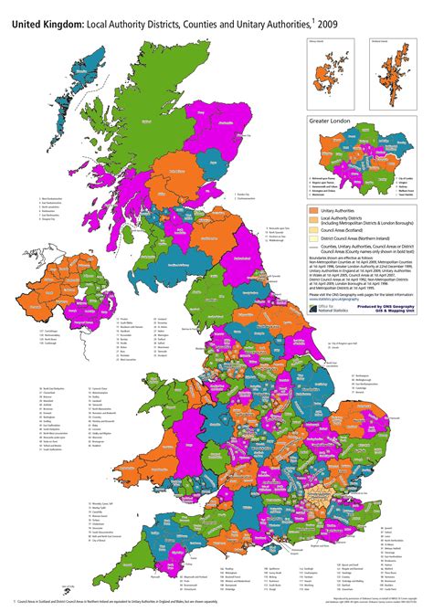 UK Counties Districts & Unitary Authorities Planning Wall Map ...