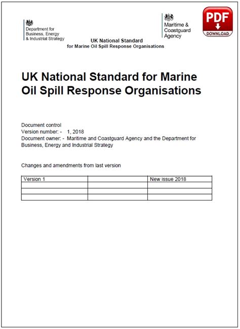 UK National Standard for Marine Oil Spill Response Organisations