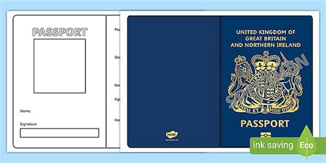 UK Passport Template [Teacher-Made Resource for …