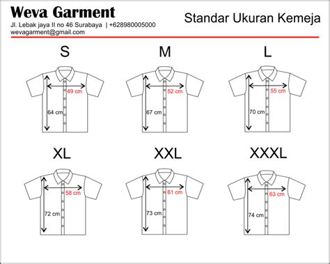 Ukuran Kemeja Wanita Indonesia - Konveksi Seragam - balustradellc
