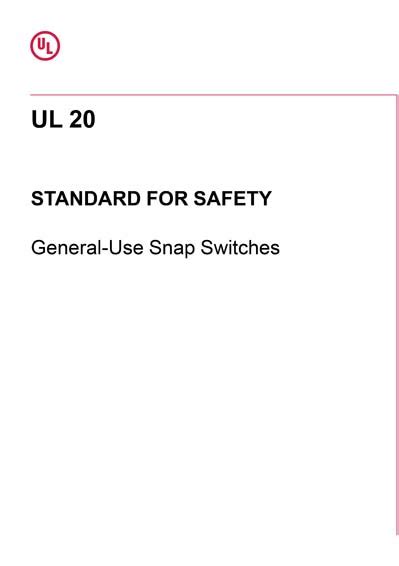 UL 20 - General-Use Snap Switches GlobalSpec