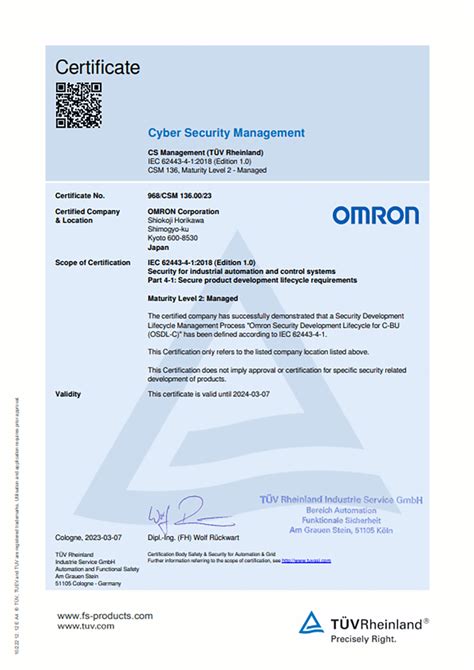 UL Certification for Control Components - Omron