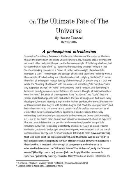 Ultimate Fate of the Universe Explored - balustradellc