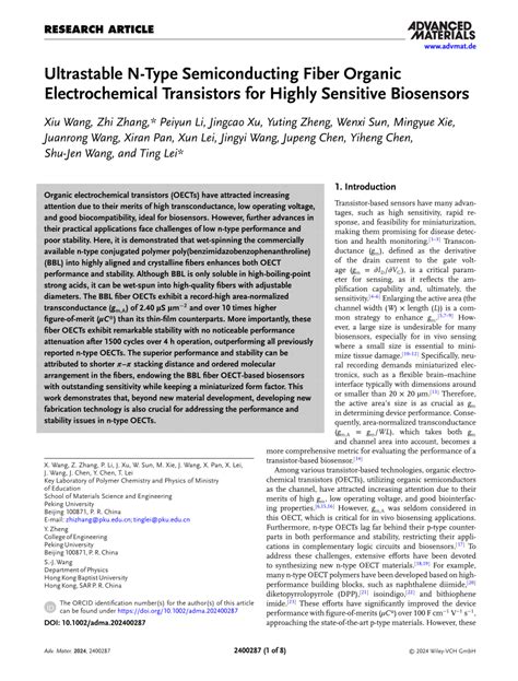Ultra-Stable Organic Electrochemical Transistors via Molecular Weight ... - wintechmobiles.com