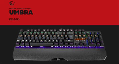 UMBRA KB-R86 RAMPAGE RED SWİTCH GAMİNG RGB KLAVYE.