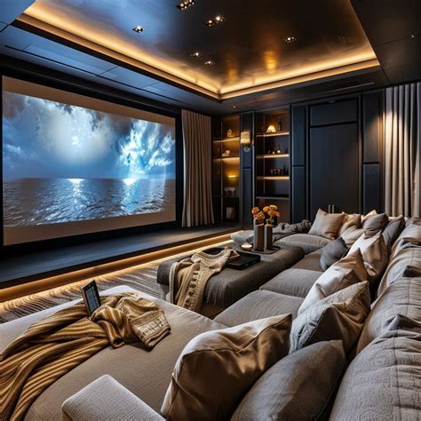 Unbelievable Cinema Room Setup with Ambient Lighting - balustradellc