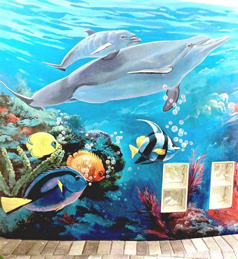 Under the sea scene MURAL PAINTING on wall - raincitystudios.com