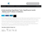 Understanding Hypothesis Tests: Significance Levels (Alpha) and P ... - wintechmobiles.com