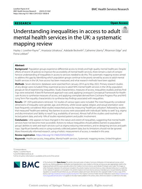 Understanding inequalities in access to adult mental health ... - Springer - wintechmobiles.com