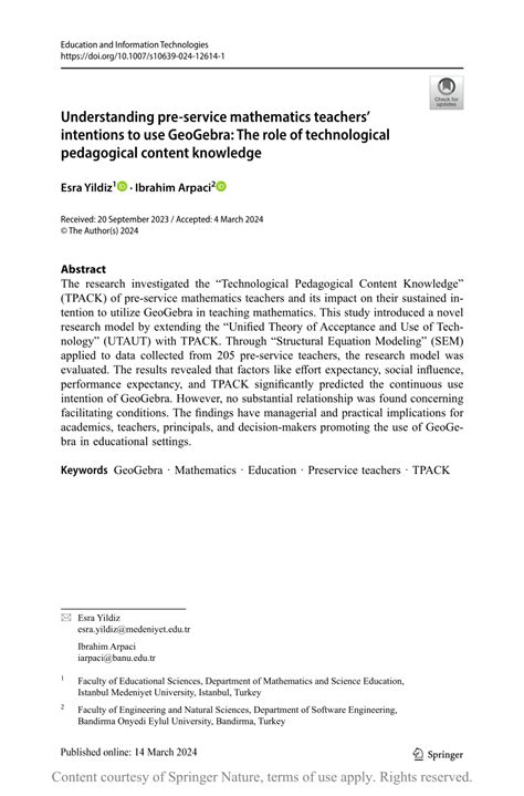 Understanding pre-service mathematics teachers’ intentions to use ... - wintechmobiles.com