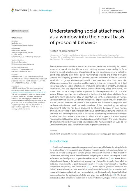 Understanding social attachment as a window into the neural basis of ... - balustradellc