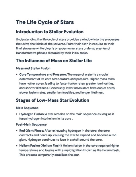 Understanding Stellar Evolution: Exploring the Fascinating Life Cycle ... - muktibox.com