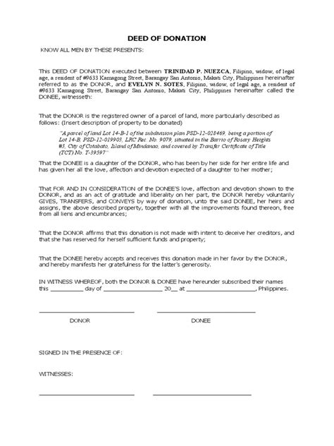 Understanding the Deed of Donation in Philippine Law - balustradellc