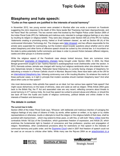 Understanding the Differences Between Blasphemy and Hate Speech … - balustradellc