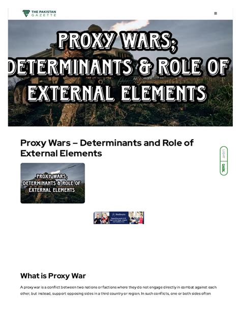 Understanding the Dynamics of Military Involvement in Proxy Wars - wintechmobiles.com