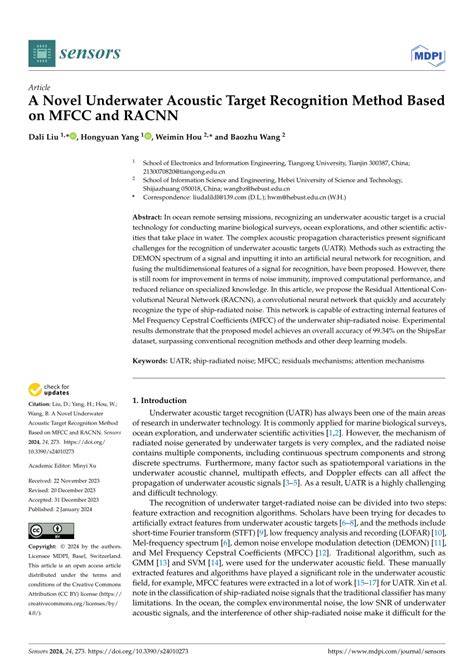Underwater Acoustic Target Recognition with RACNN and MFCC - raincitystudios.com