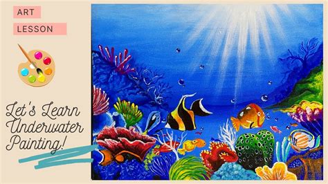 underwater aesthetic seascape painting / easy acrylic painting ideas ... - muktibox.com