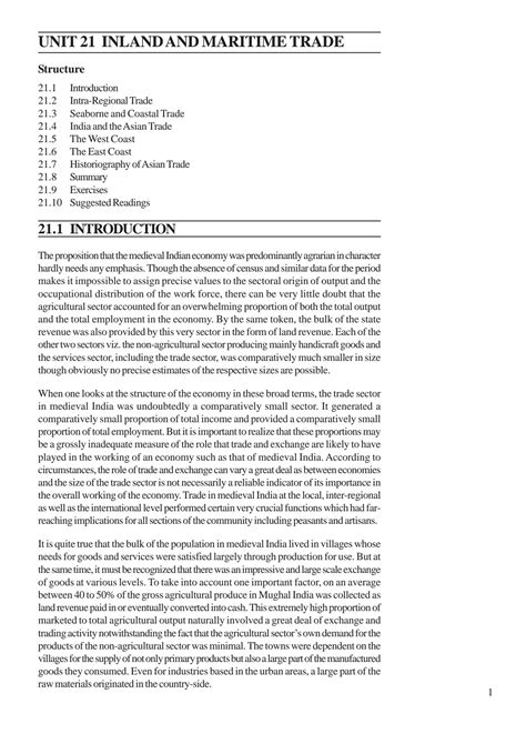 UNIT 21 INLAND AND MARITIME TRADE - eGyanKosh - wintechmobiles.com