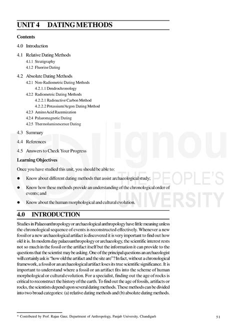 UNIT 4 DATING METHODS - eGyanKosh - wintechmobiles.com