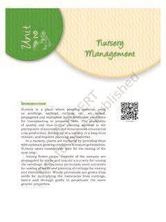 Unit Unit 2 Nursery Management - NCERT - raincitystudios.com