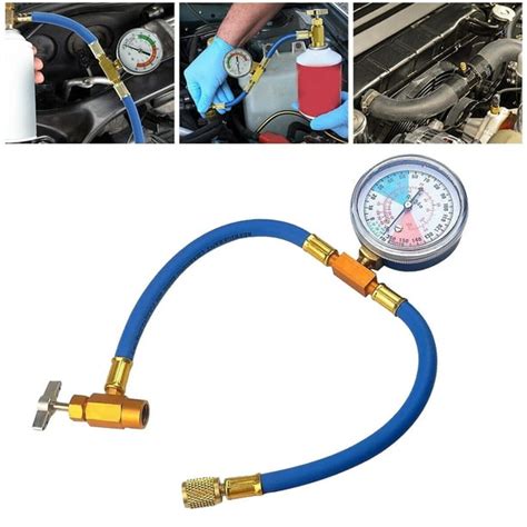 Universal R134A AC Recharge Hose Kit with Built-in Pressure Gauge Car ... - balustradellc