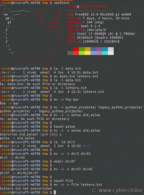 UNIX Command To Rename A File nixCraft