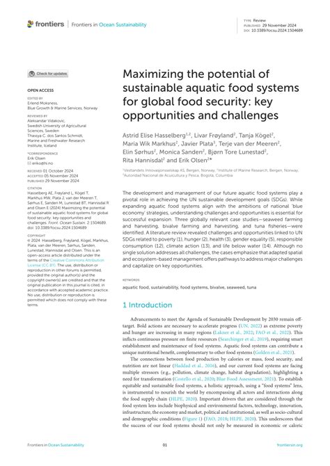 Unlocking the potential of aquatic foods in global food security and ... - wintechmobiles.com