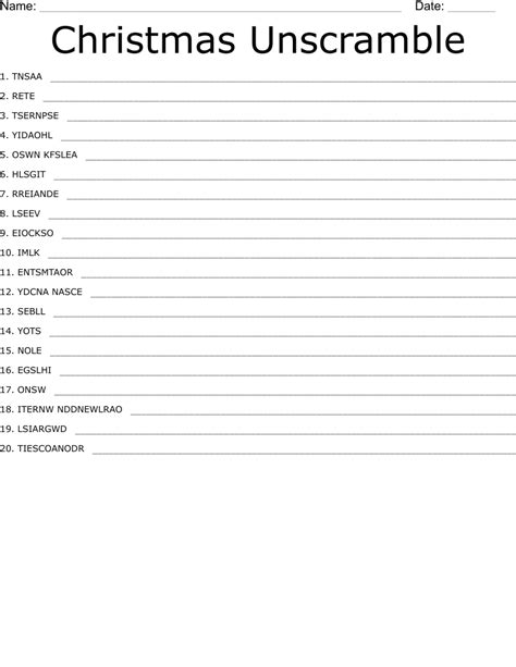 UNSCRAMBLE CHRISTMAS WordMint