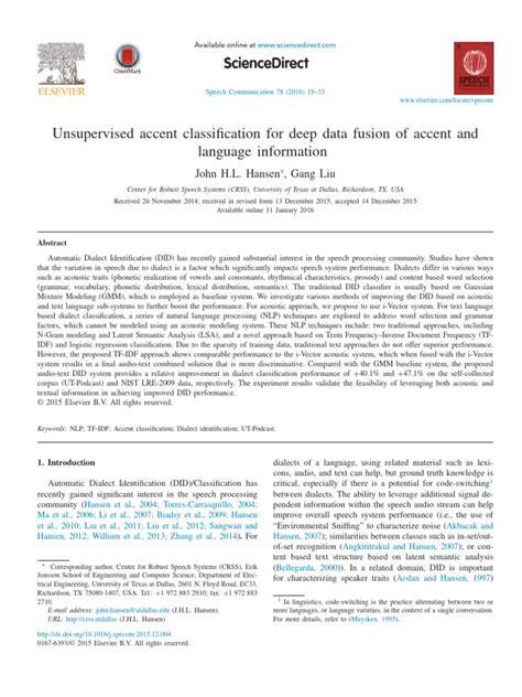 Unsupervised accent classification for deep data fusion of accent and ... - coolestguyplanet.net