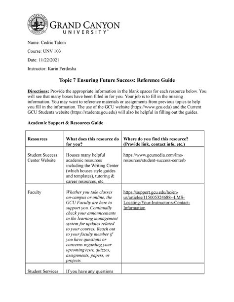 UNV103 T7 Reference Guide Online Topic 7 - Studocu