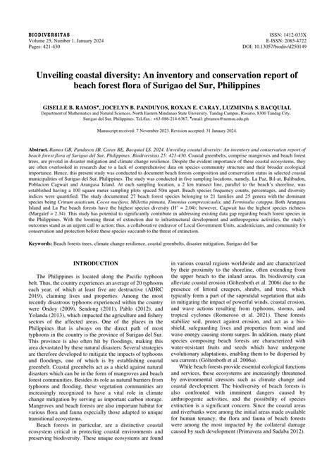 Unveiling coastal diversity: An inventory and conservation report of ... - raincitystudios.com
