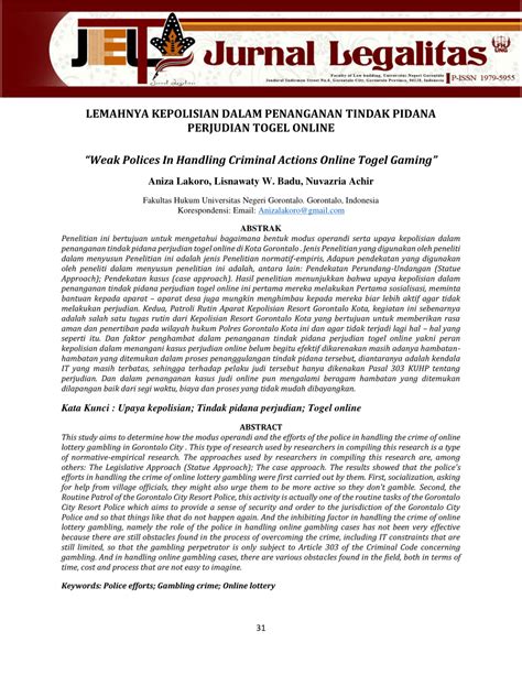UPAYA KEPOLISIAN DALAM PEMBERANTASAN TINDAK PIDANA PERJUDIAN ONLINE ... - balustradellc