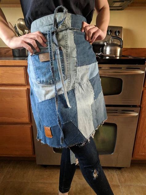 Upcycled Denim Apron - Etsy - raincitystudios.com